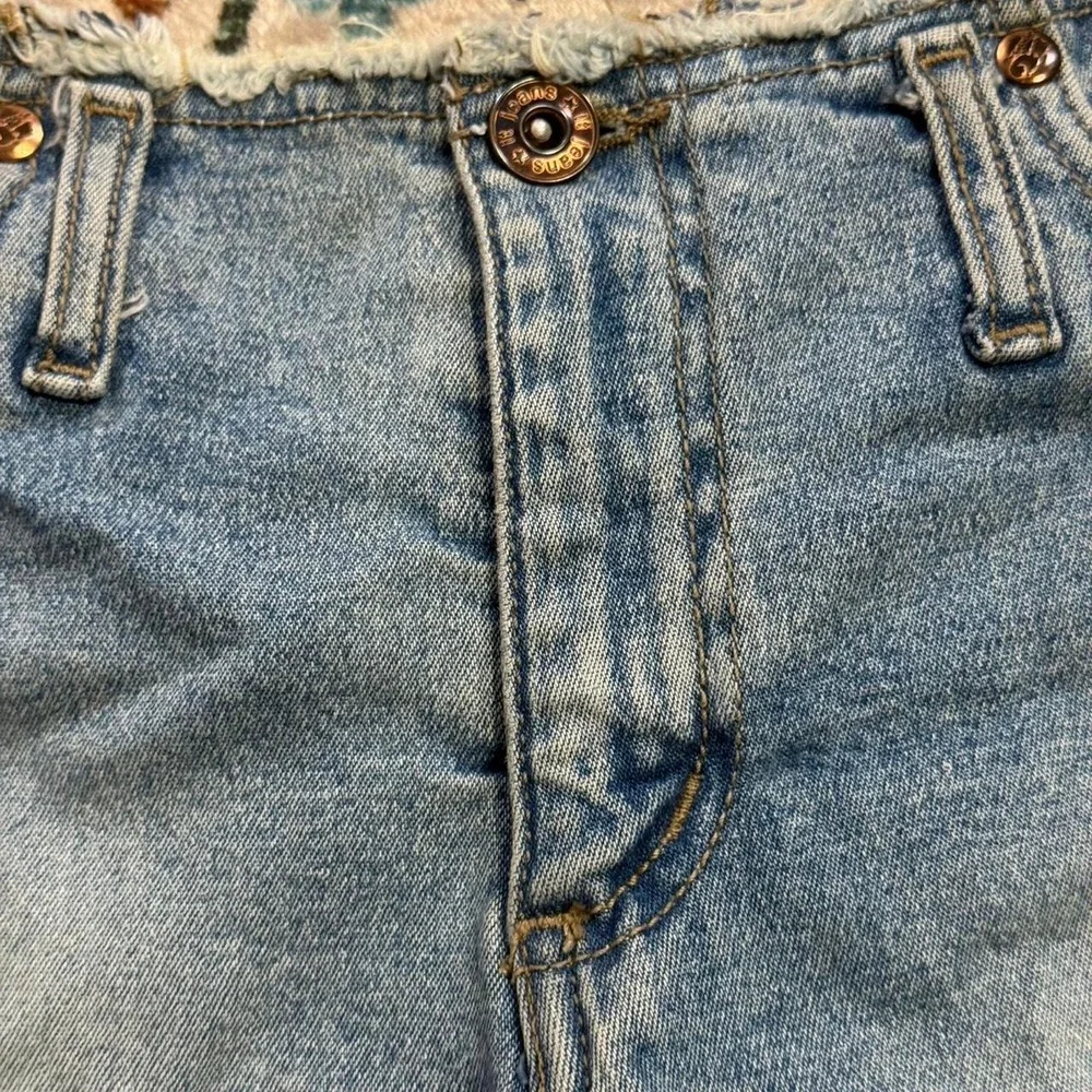 It Jeans Blue Denim Shorts Y2K Frayed Raw Hem Cut Offs Womens 5